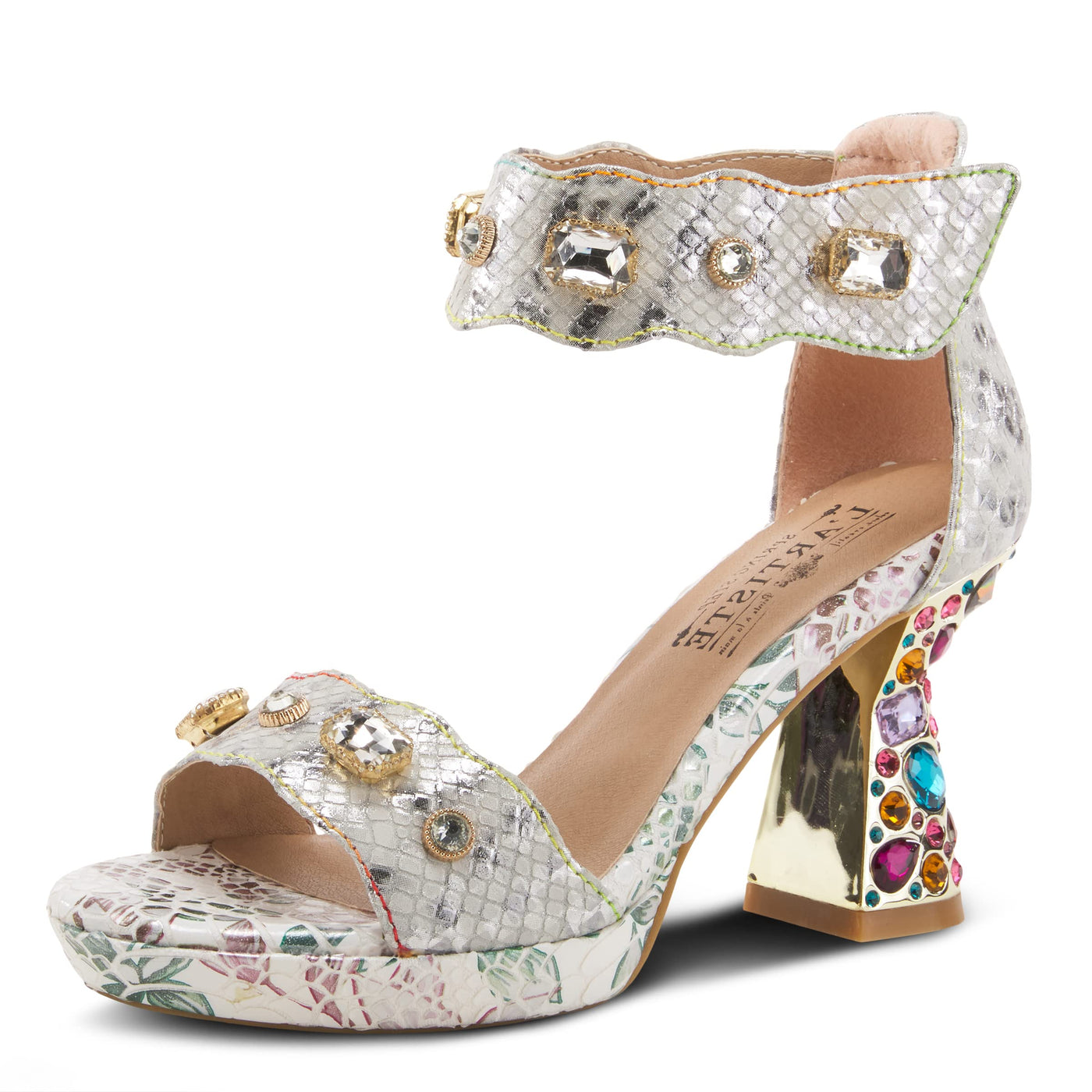 Spring Step L'Artiste Women's Jewell Quarter Strap Sandal Ice EU 38 / US 7.5-8