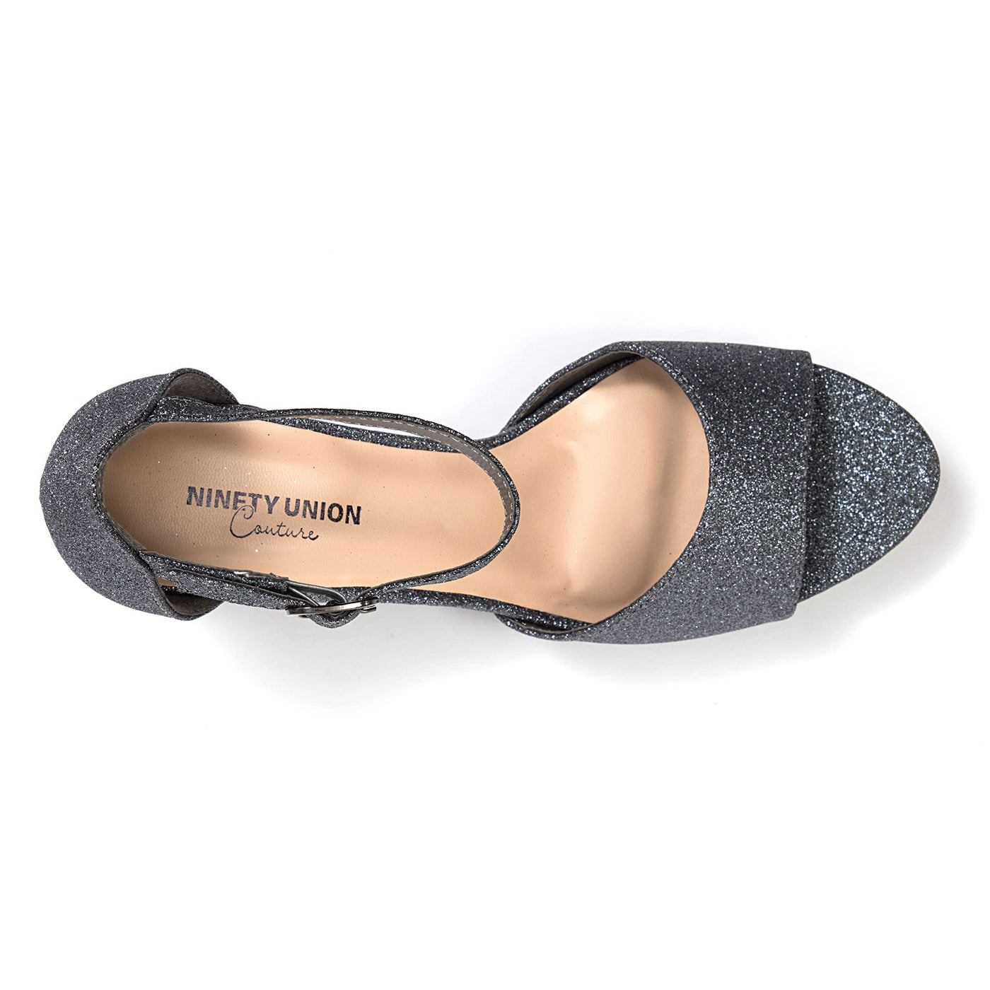 Ninety Union Jazzy Glitzy Open Till Close Back Sandal, Pewter, 10