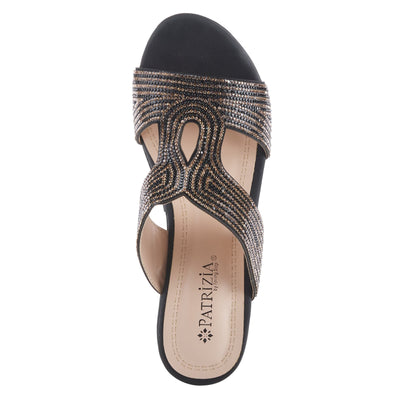 PATRIZIA Women's Cherlyn Slide Wedge Sandal Black EU 40 / US 9