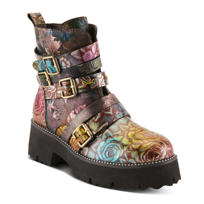 Spring Step L'Artiste Women's Rosaleen Leather Bootie Brown Multi EU 37 / US 6.5-7
