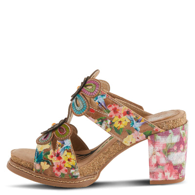 Spring Step L'Artiste Women's Gwena Slide High Heel Sandal Tan Multi EU 36 / US 5.5-6
