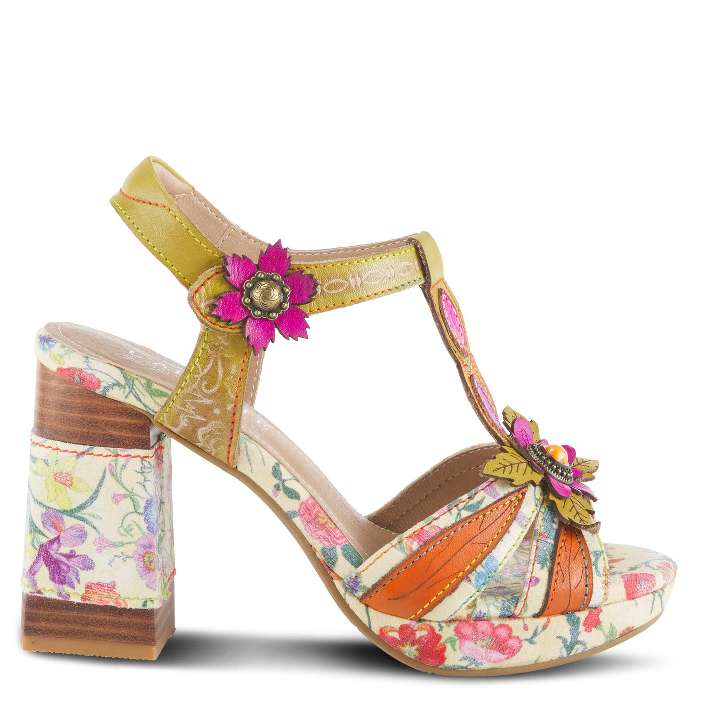 L'Artiste by Spring Step Fabuloso Yellow Multi EU 37 (US Women's 6.5-7) M