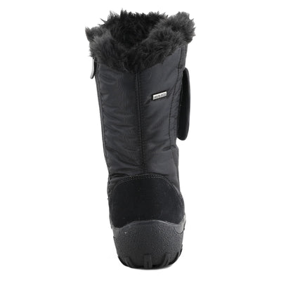 Flexus Spring Step Karpen Mid Calf Boots for Women - Ladies Waterproof Nylon Boots with Zipper - Womens Snow Boots for WinterBlack EU 37 / US 6.5-7