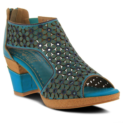 L'Artiste Women's Hibiskus Leather Ankle Strap Sandal
