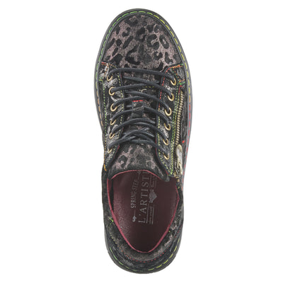 Spring Step L'Artiste Danli-Cheeta Snakers for Women - Animal Print Girls Sneaker - Ladies Fashion Snakers with Zipper and Adjustable Laces - Pewter Multi EU 41 / US 9.5-10