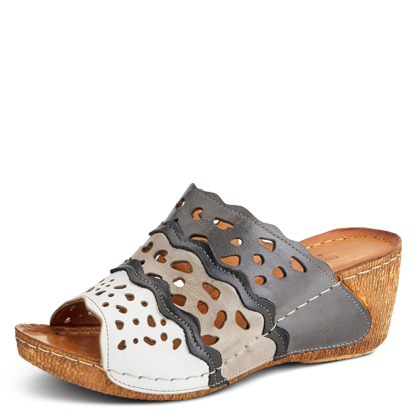 Spring Step Women's Footy Shoes, Grey Multi, 8.5