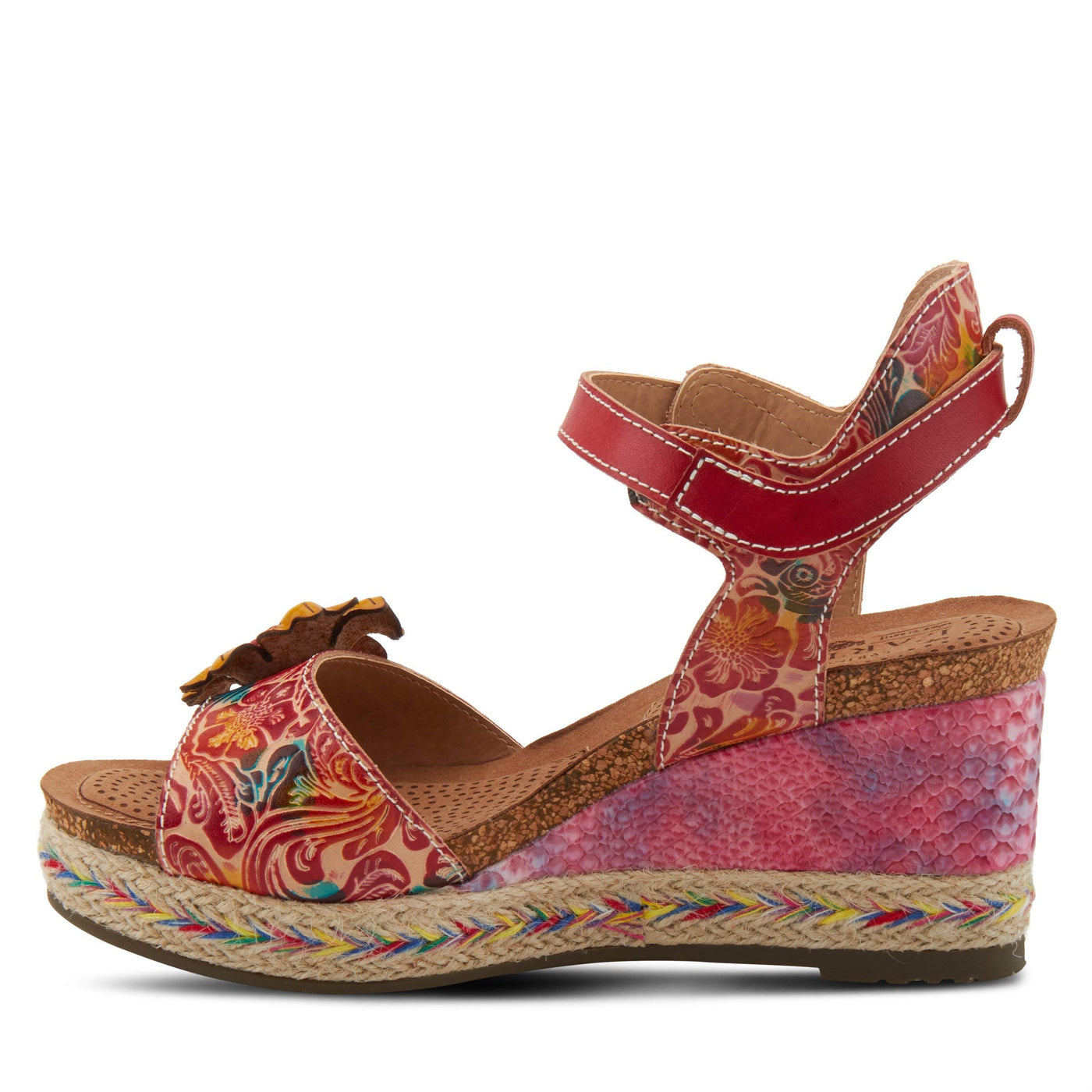 Spring Step L'Artiste Women's Annmarie Ankle Strap Sandal Red Multi EU 40 / US 9