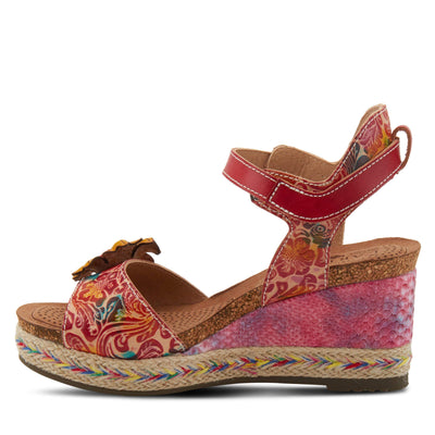 Spring Step L'Artiste Women's Annmarie Ankle Strap Sandal Red Multi EU 40 / US 9