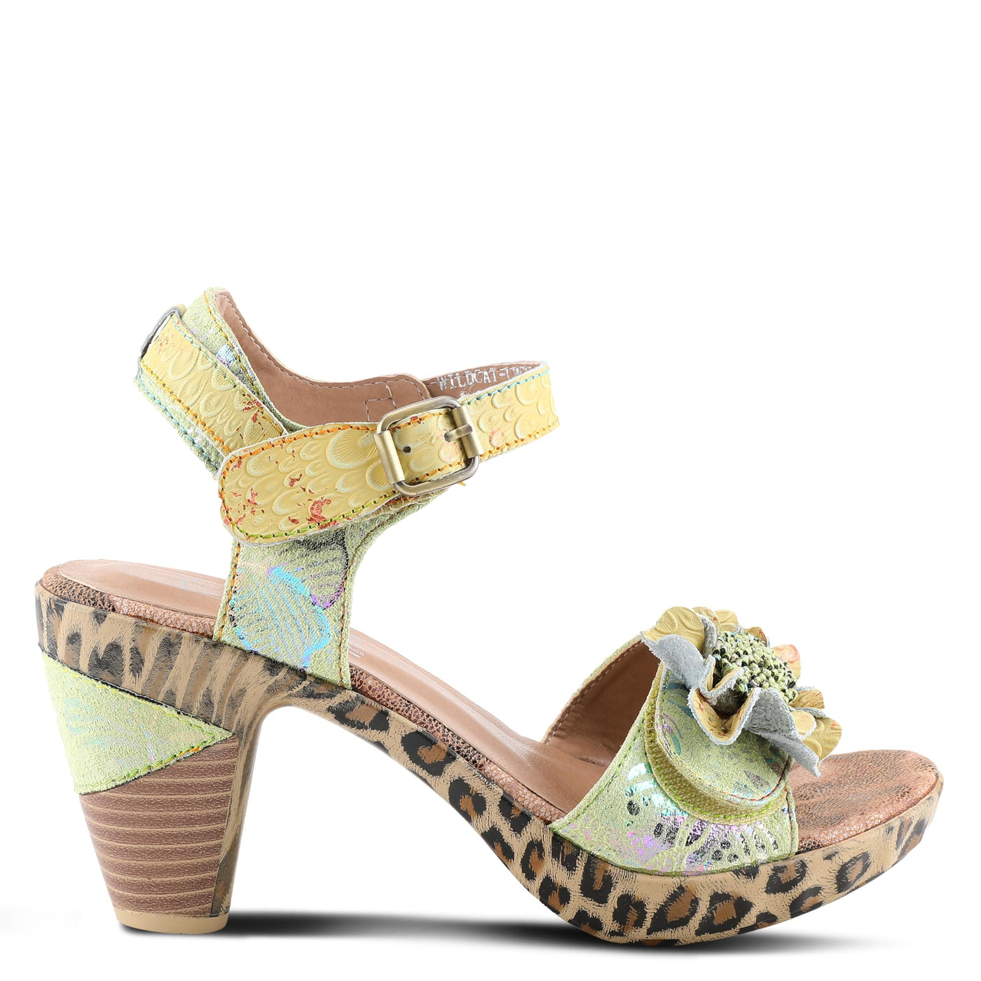 Spring Step L'Artiste Women's Wildcat Quarter Strap Sandal Lime Green Multi EU 38 / US 7.5-8