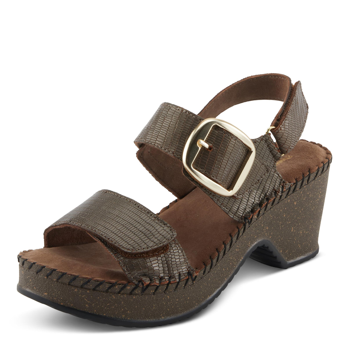 Spring Step CHENDA Women's Demi Wedge Sandals - Stylish & Comfortable, Sumptuous Suede Footbed Bronze EU 40 / US 9