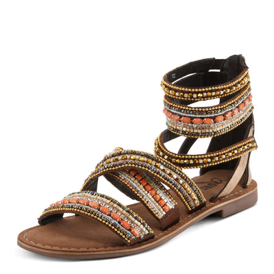 Azura Women's Andromeda Gladiator Flat Sandals with Jewels Gold Multi EU 35 / US 5