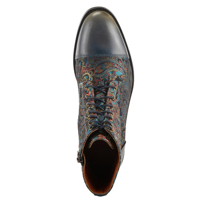 Spring Step L'Artiste Men's Berger Leather Bootie Blue Multi EU 44 / US 10.5-11