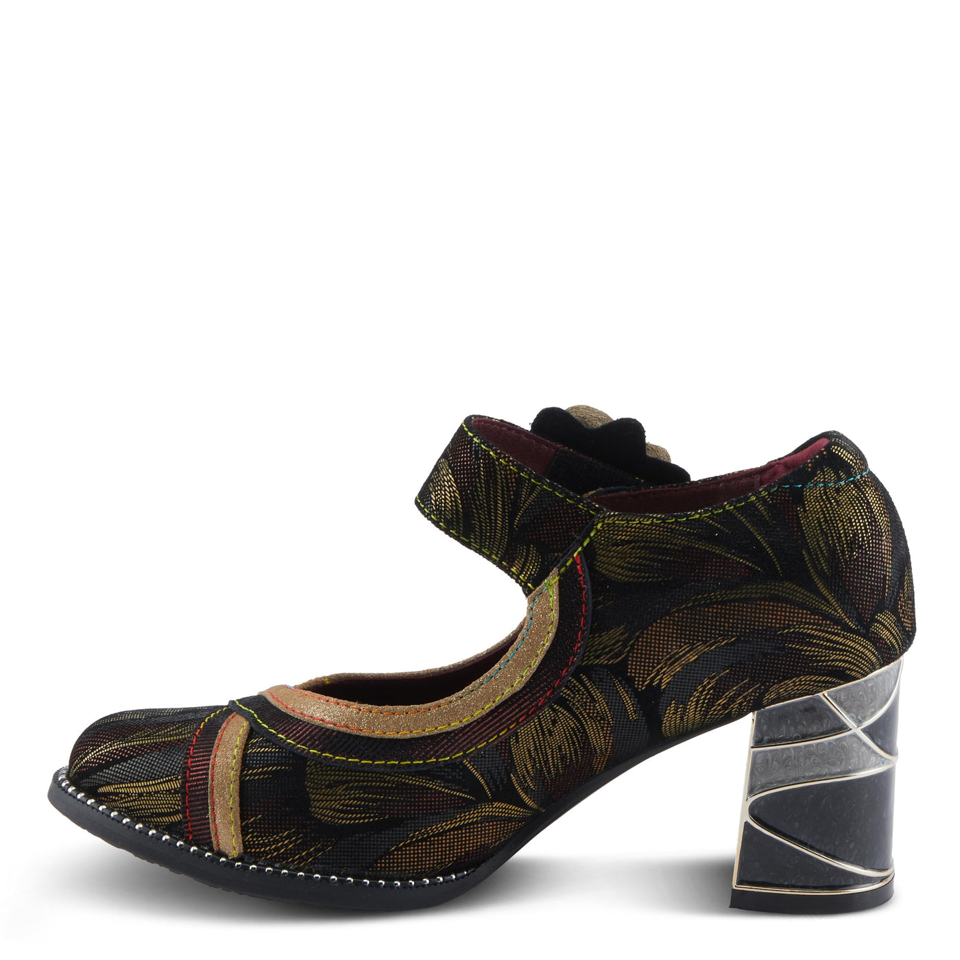 L'Artiste by Spring Step Women's Beverly Hills Mary Jane Heeled, Gold Multi, 8.5