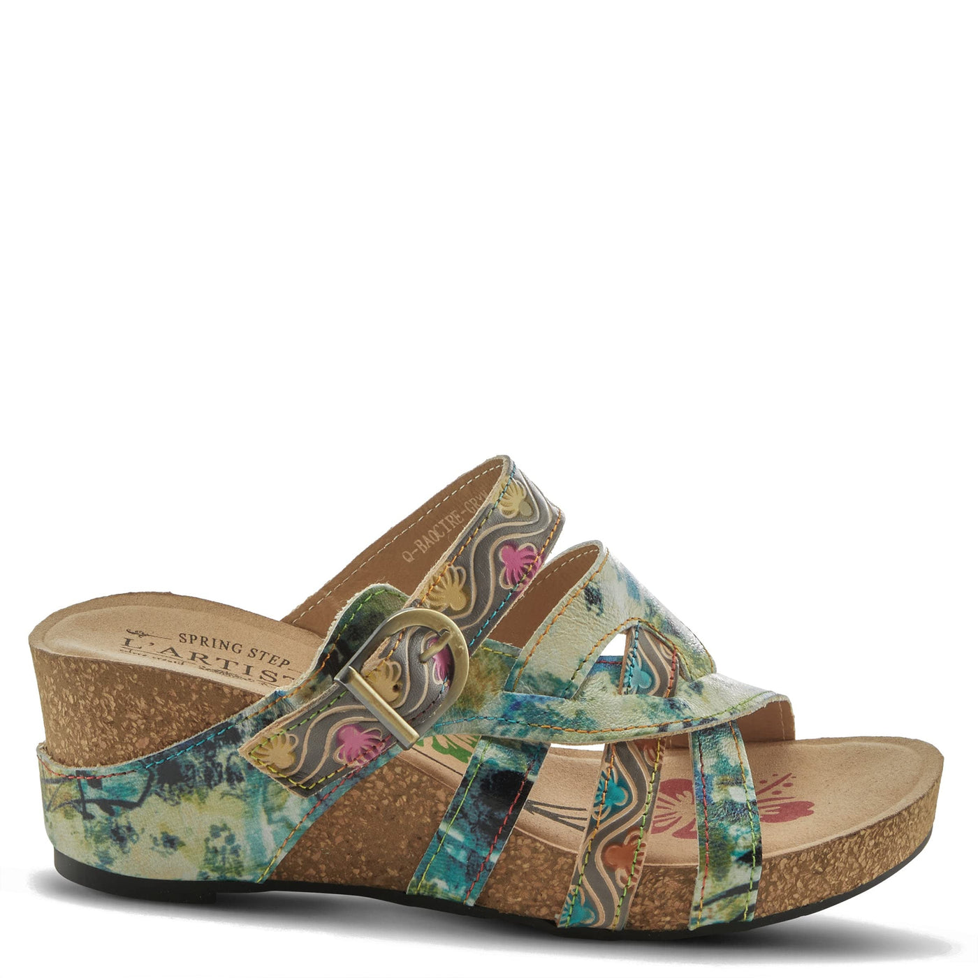 Spring Step L'Artiste Women's Baocire Wedge Sandal Grey Multi EU 35 / US 5