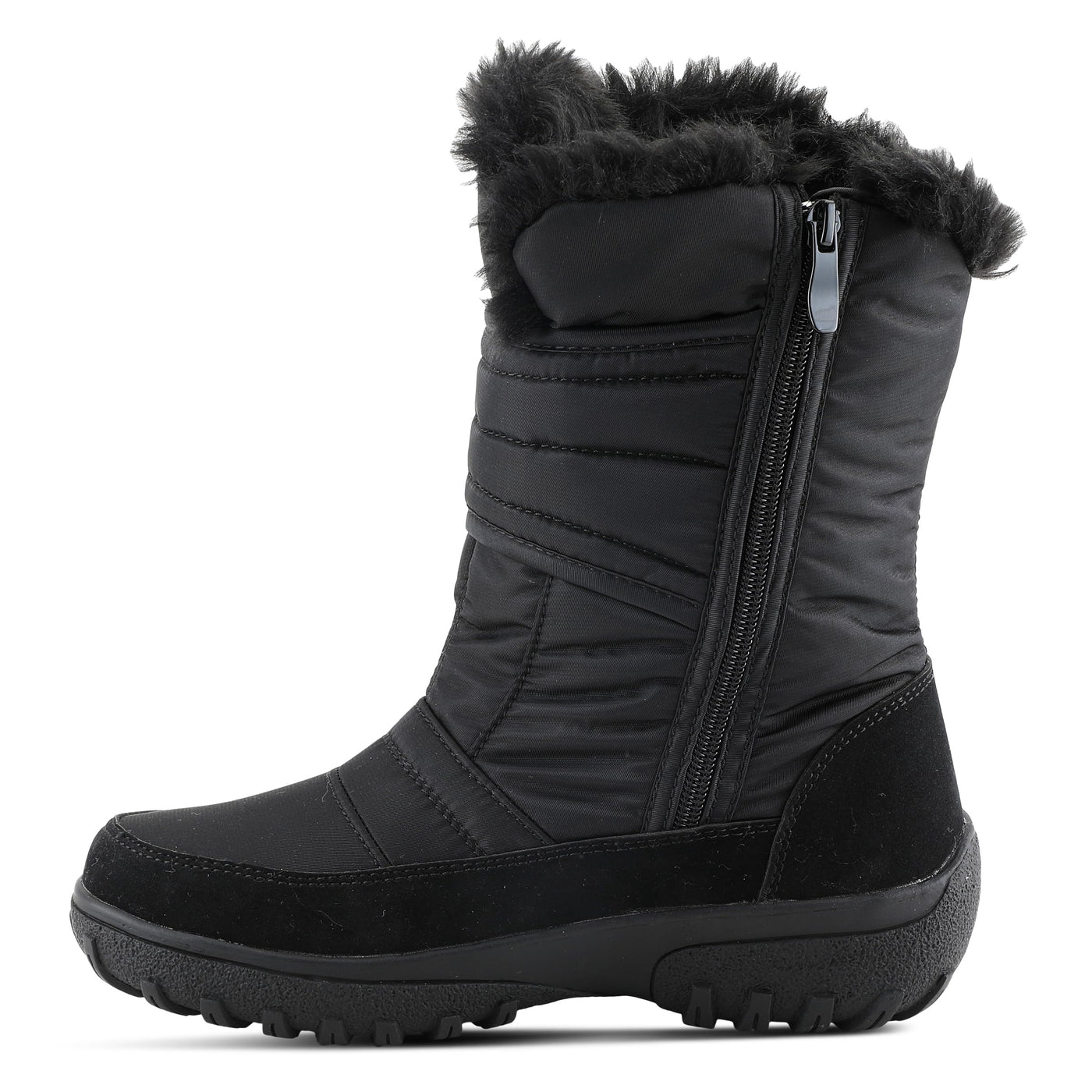 Flexus Spring Step Karpen Mid Calf Boots for Women - Ladies Waterproof Nylon Boots with Zipper - Womens Snow Boots for WinterBlack EU 42 / US 10.5-11