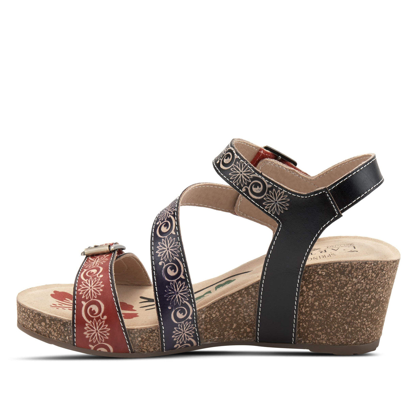 L�Artiste by Spring Step Women's Tanja Sandal, Red Multi, 6.5-7