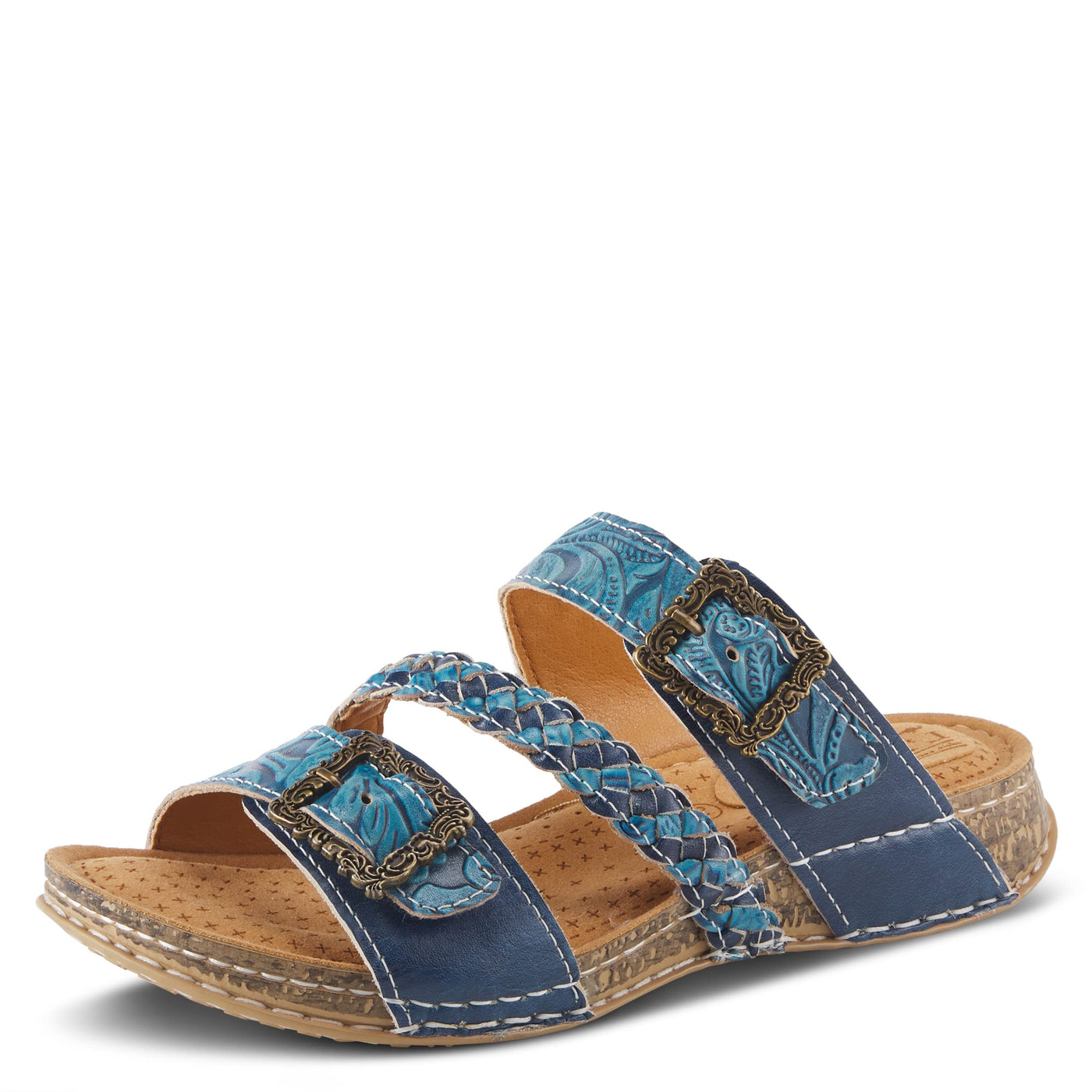 Spring Step L'Artiste Women's Astra Slide Sandal Blue EU 37 / US 6.5-7