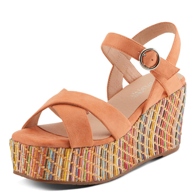 PATRIZIA Women's RAINBOWFUN Multicolor Quarter Strap Wedge Sandals Apricot EU 40 / US 9