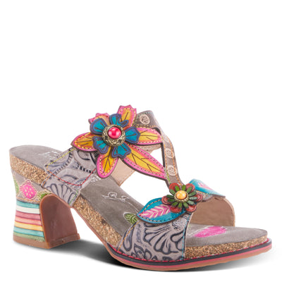 Spring Step L'Artiste Women's Rossie Slide High Heel SandalGrey Multi EU 36 / US 5.5-6