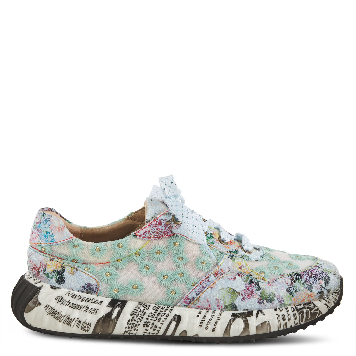 Spring Step L'Artiste Women's Daisymae Fashion Sneaker Blue Multi EU 37 / US 6.5-7