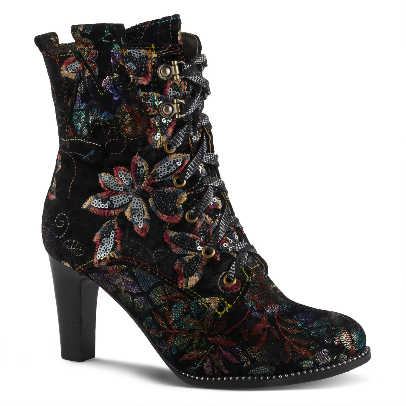Spring Step L'Artiste Women's Glisten Leather Bootie Black Multi EU 42 / US 10.5-11