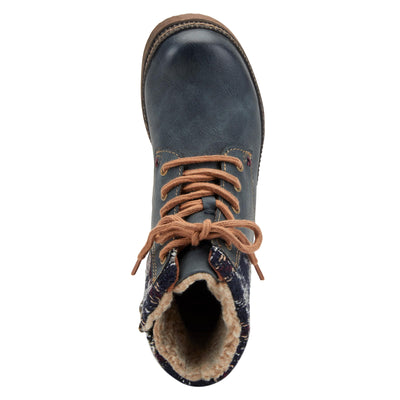 Spring Step Women's Marylee Combat Boot, Navy, 40 M EU Medium EU (US 9 US)
