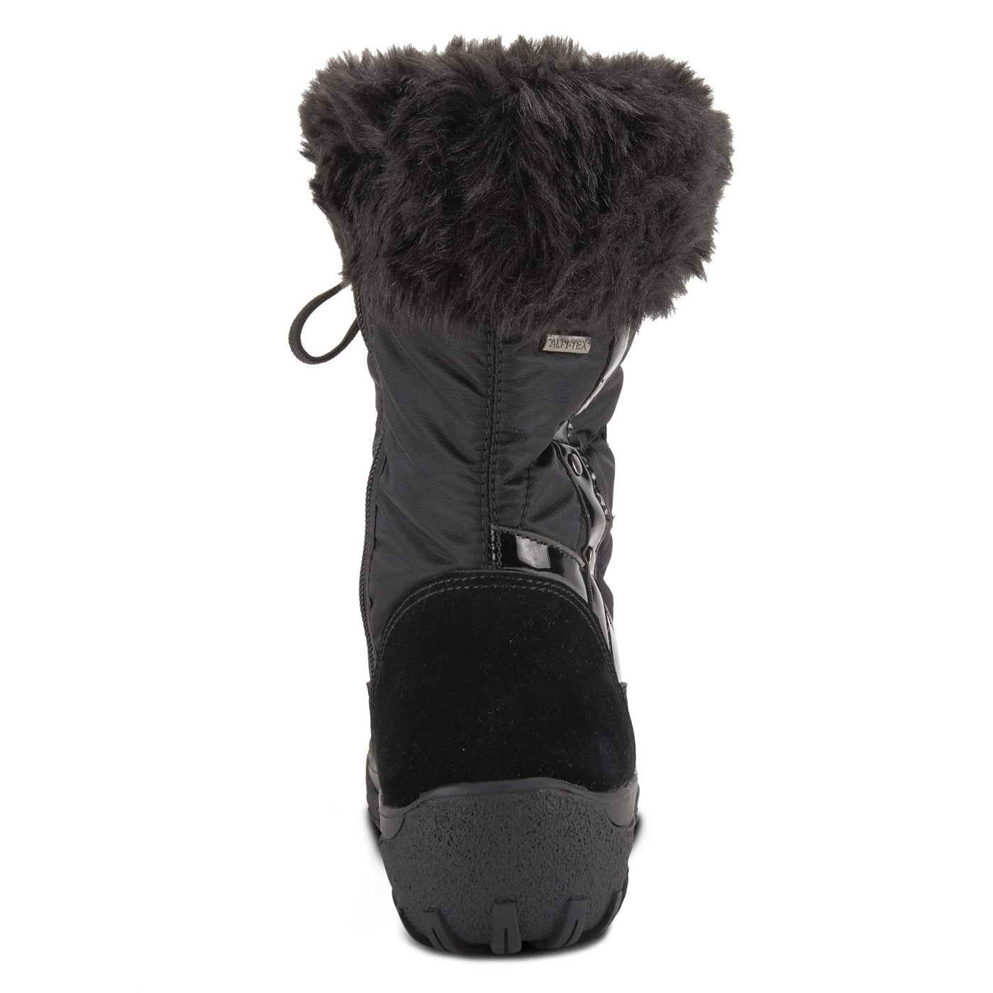 Flexus Spring Step Stormy Boots for Women - Waterproof Women's Snow Boots With Adjustable Lace and Zippers - Faux Fur Winter Boots for Outdoor - Black EU 40 / US 9
