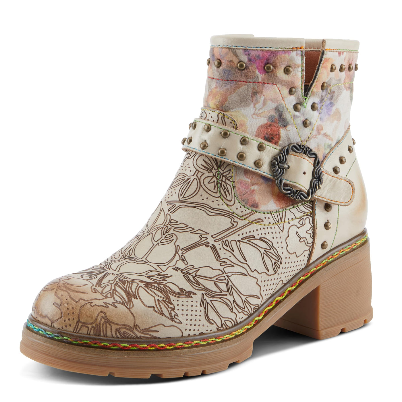 L'Artiste by Spring Step Women's Branchout Fashion Boot, Beige Multi, 10
