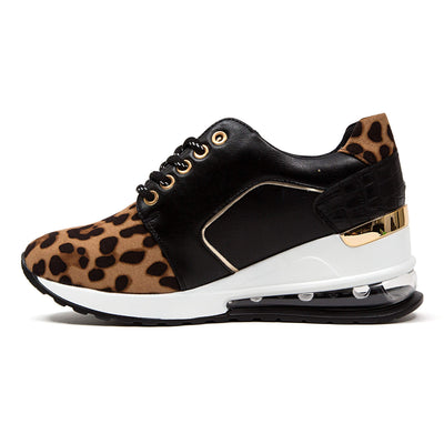Lady Couture Leopard Print Wedge Sneaker, Ultra Black 9