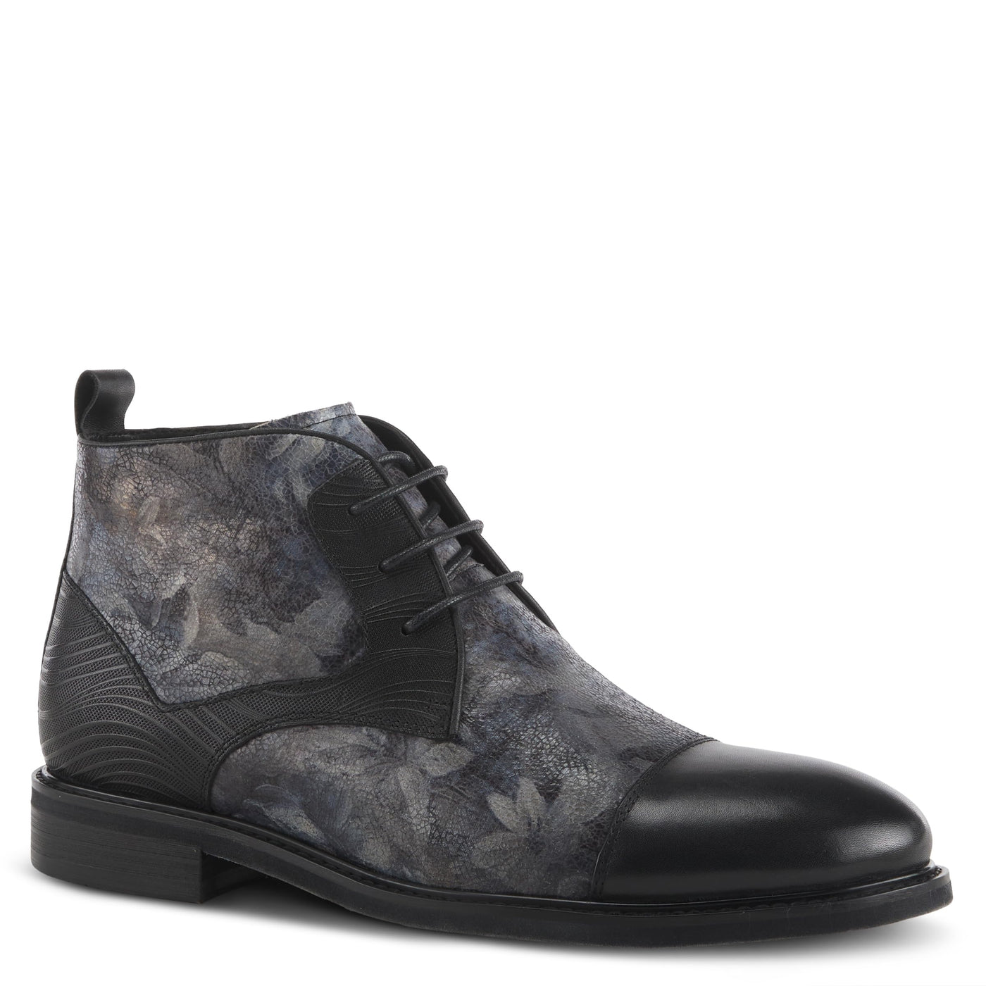 Spring Step L'Artiste Balvin Booties for Men - Cap-Toe Dress Shoe with Lace-up Closure - Comfortable Mens Shoes for Outdoor Walking - Black Multi EU 40 / US 7-7.5