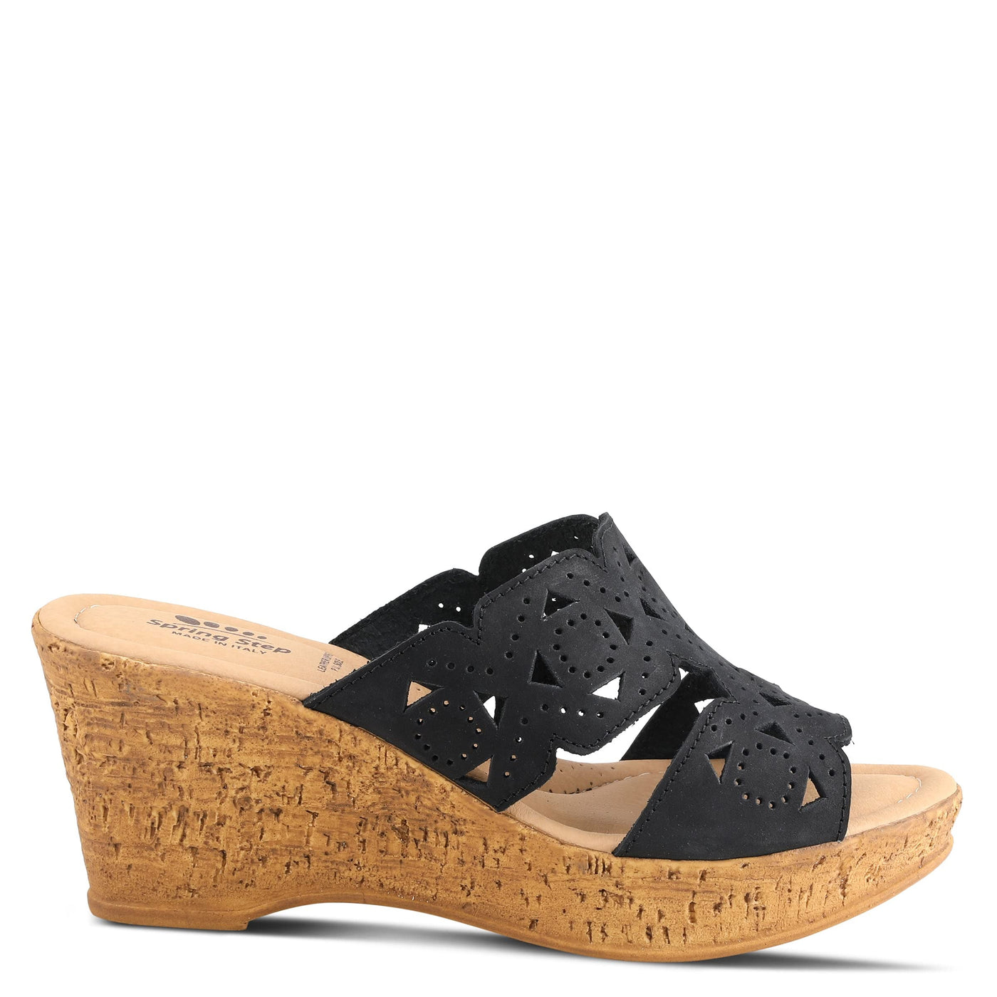 Spring Step Women's Flamyo Slide Sandal Black Nubuck EU 37 / US 6.5-7