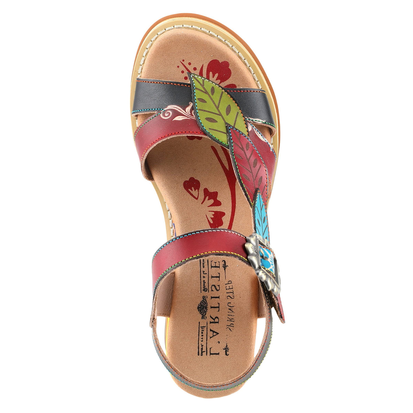 Spring Step L'Artiste Women's Irvetta Wedge Sandal Black Multi