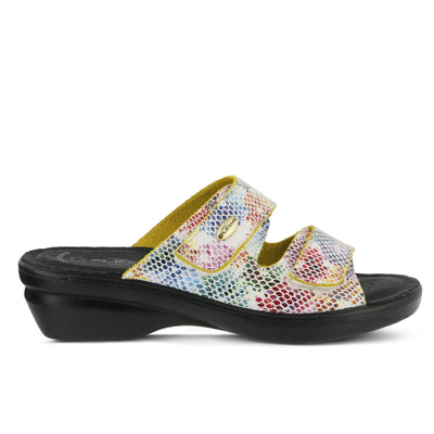 Flexus Women's Kina Slide Sandal White Multi EU 39 / US 8.5