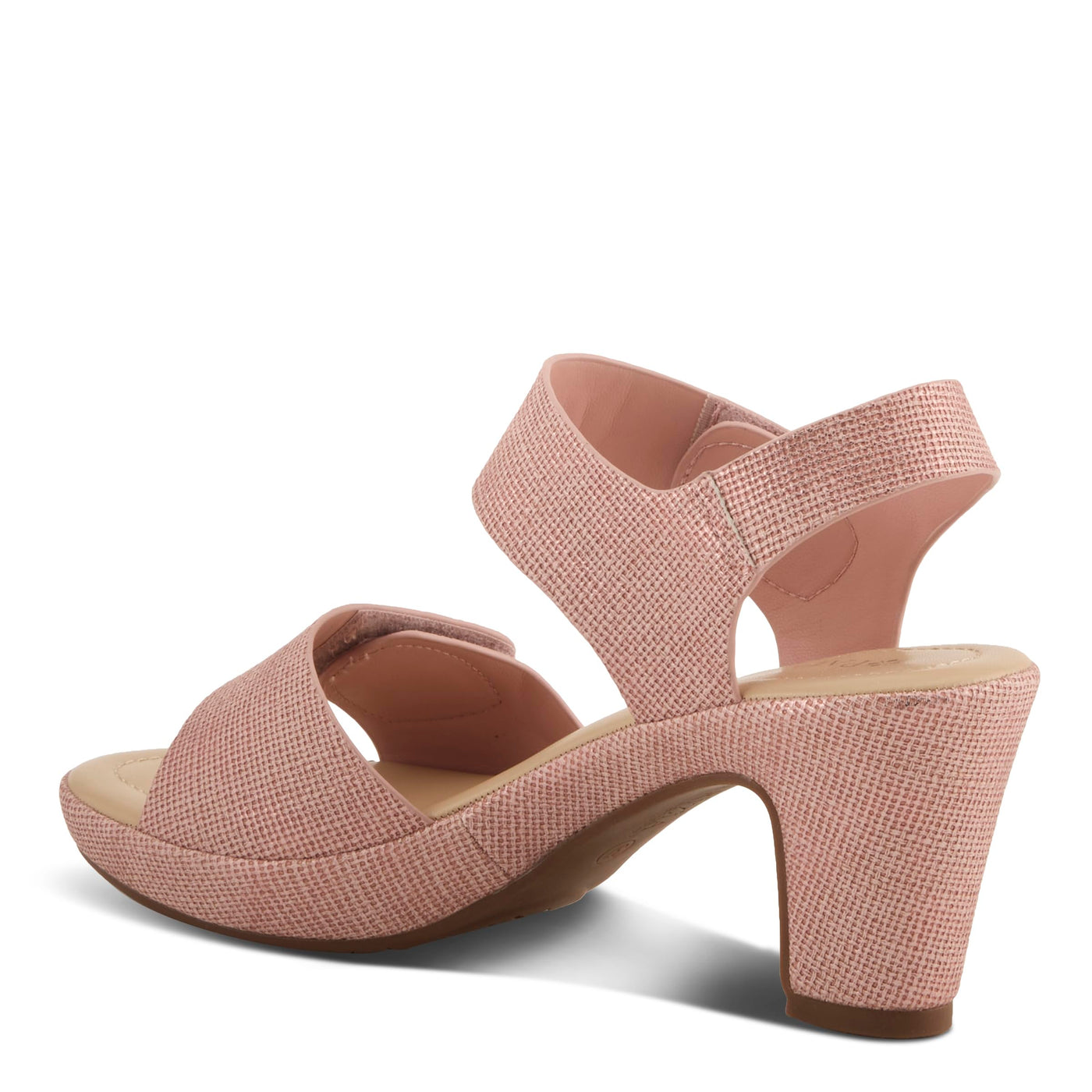 PATRIZIA Women's DADE-WOVEN Hook and Loop Sandals - Textured Faux Leather with Gold Button Accents, Adjustable Fit BLUSH EU 38 / US 7.5-8