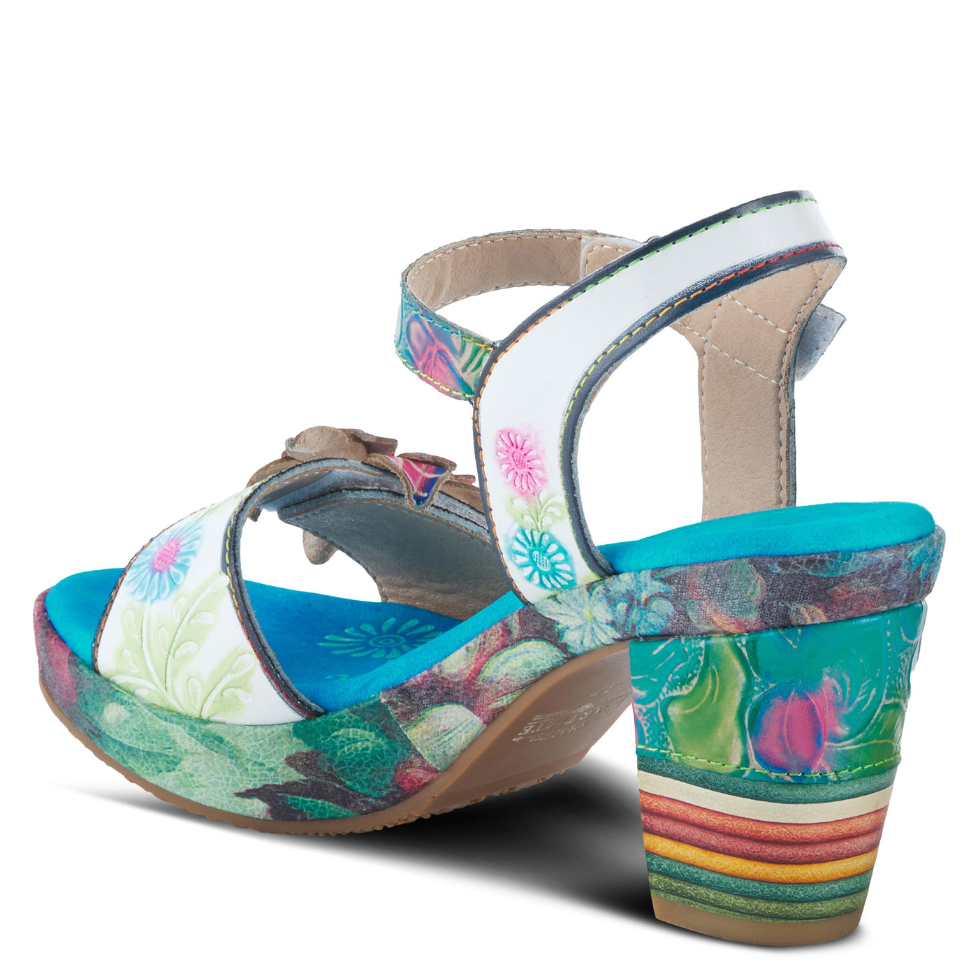 Spring Step L'Artiste Women's Leilanie Quarter Strap Sandal White Multi EU 36 / US 5.5-6