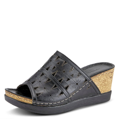 Spring Step Women's Fusawedge Wedge Sandal Black EU 37 / US 6.5-7