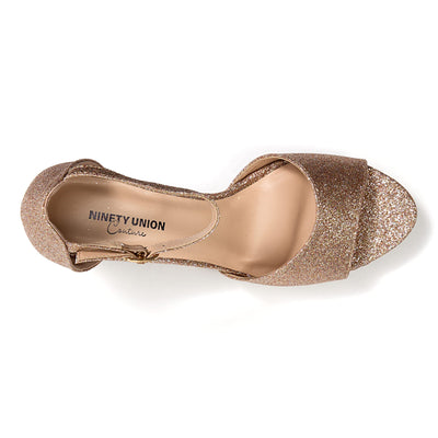 Ninety Union Jazzy Glitzy Open Till Close Back Sandal, Champagne, 11
