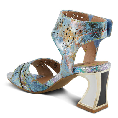 Spring Step L'Artiste Women's POSTER-METAL Metallic Leather Sandals, Artistic Elegance and Modern Design Blue Multi EU 40 / US 9