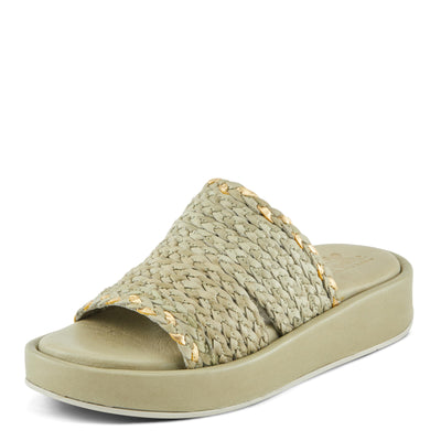 Spring Step FINNEGAN Women's Braided Platform Sandals with Boho Flair Sage Green EU 38 / US 7.5-8