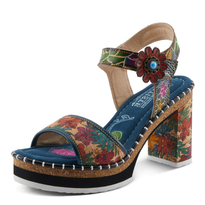 L'Artiste by Spring Step Women's Charisma Sandal, Navy Multi, 7.5-8