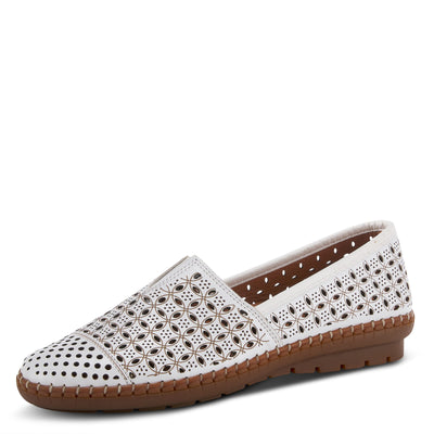 Spring Step Oralis Leather Loafers for Women - Comfortable Slip-On Shoes with Rubber Outsole - Ladies Casual Loafers with Low Heel - White EU 42 / US 10.5-11