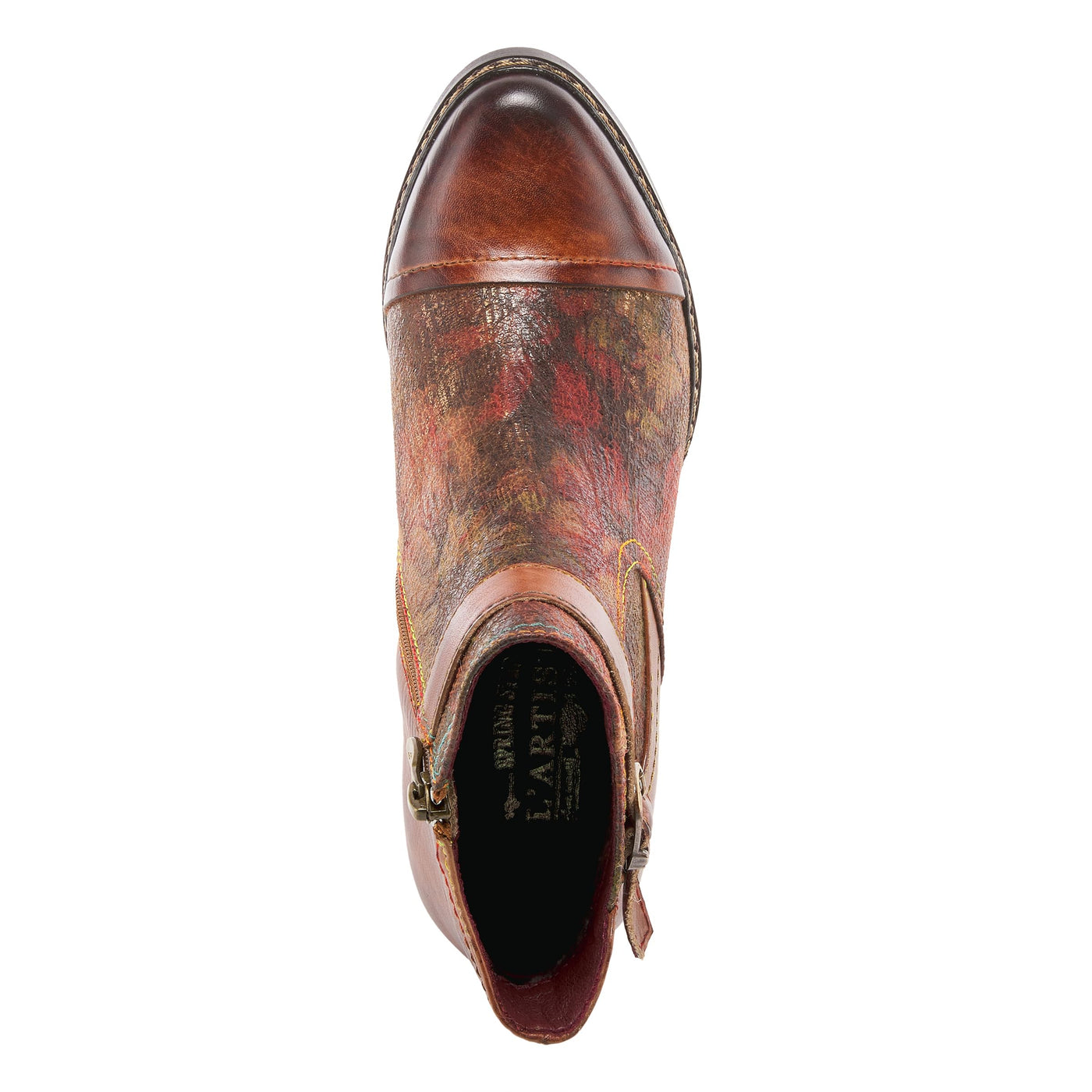 Spring Step L'Artiste Women's Captivate Leather Bootie Brown Multi EU 39 / US 8.5
