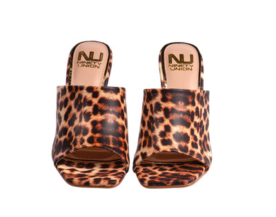 Ninety Union Jloo Open Toe Slide With Circular Metallic Heel