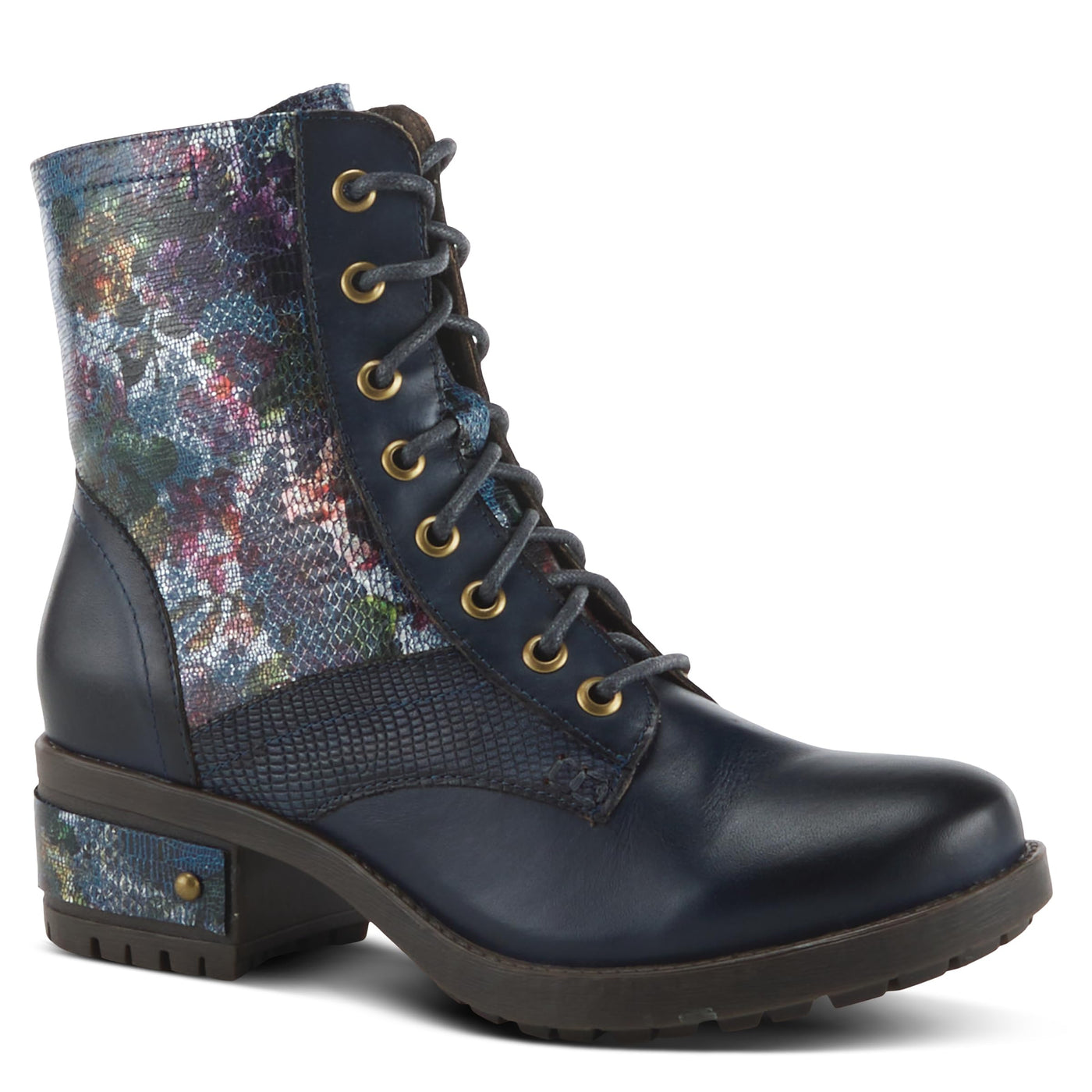 Spring Step L'Artiste Women's Marty-Met Leather Bootie Navy Multi EU 35 / US 5