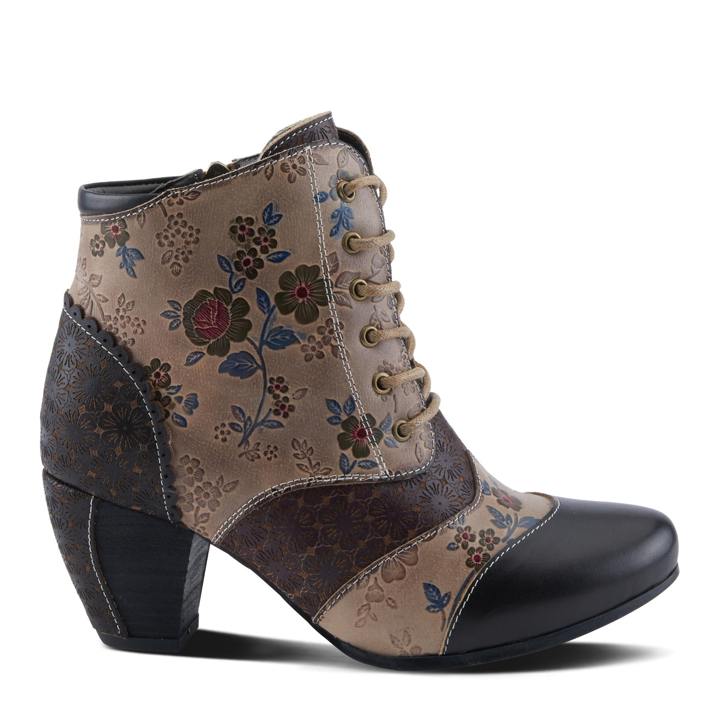 Spring Step L'Artiste Hiadelvice Women's Floral Bootie - Exquisite Details, Eye-Catching Ankle Boots Black Multi EU 40 / US 9