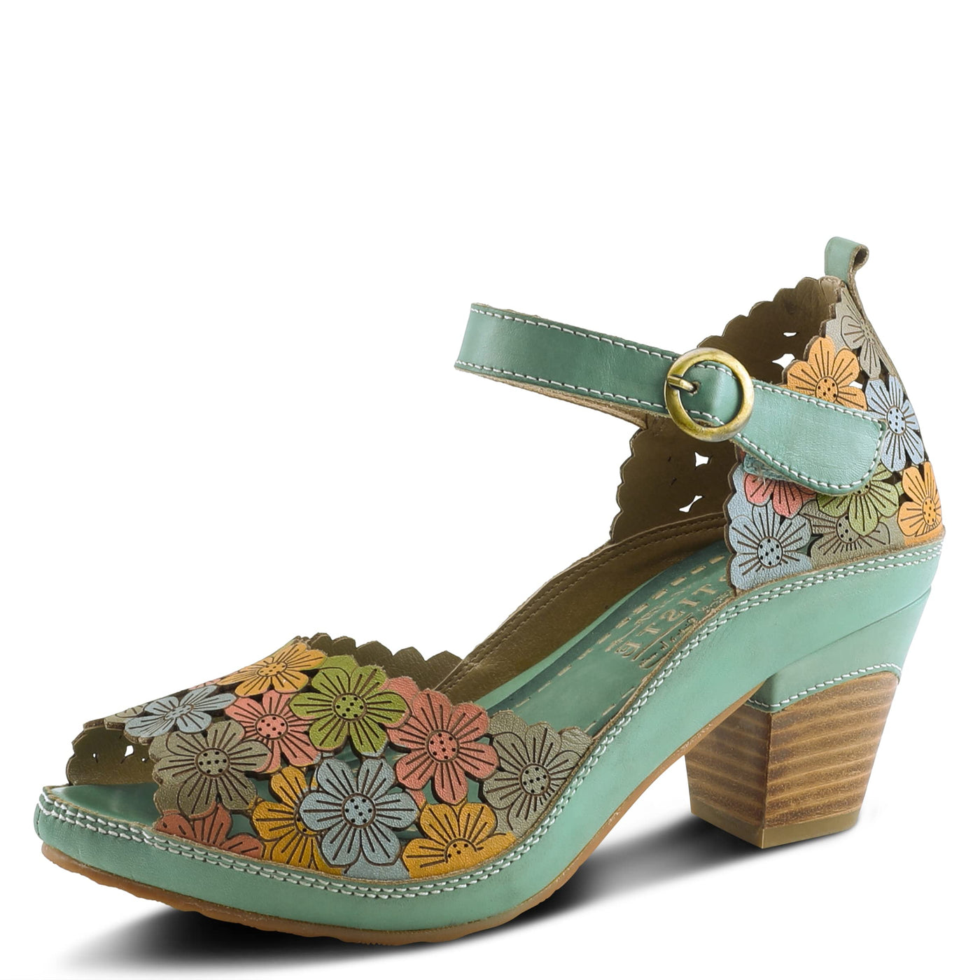 Spring Step L'Artiste Women's Avnia Ankle Strap Shoe Blue Multi EU 35 / US 5