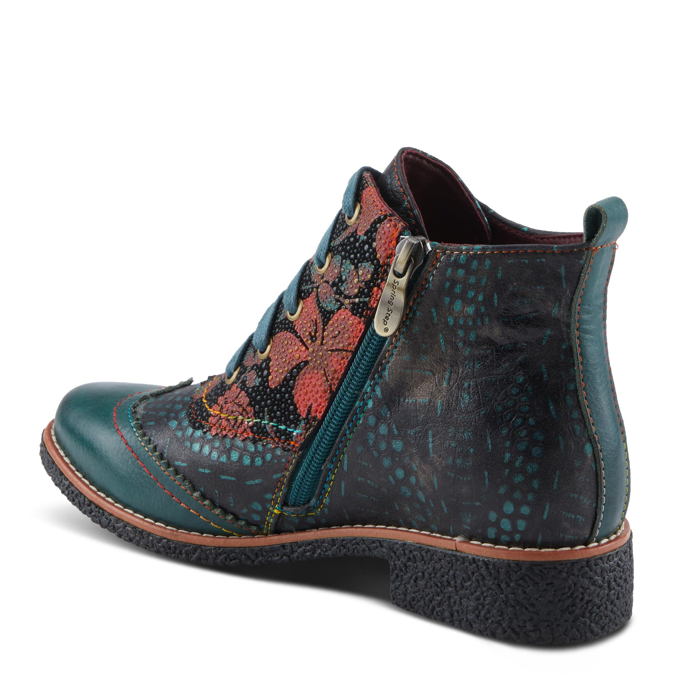 Spring Step L'Artiste Muggianahi Women's Oxford Bootie - Metallic Print, Textured Pin Dots, Fashion-Forward & Comfortable