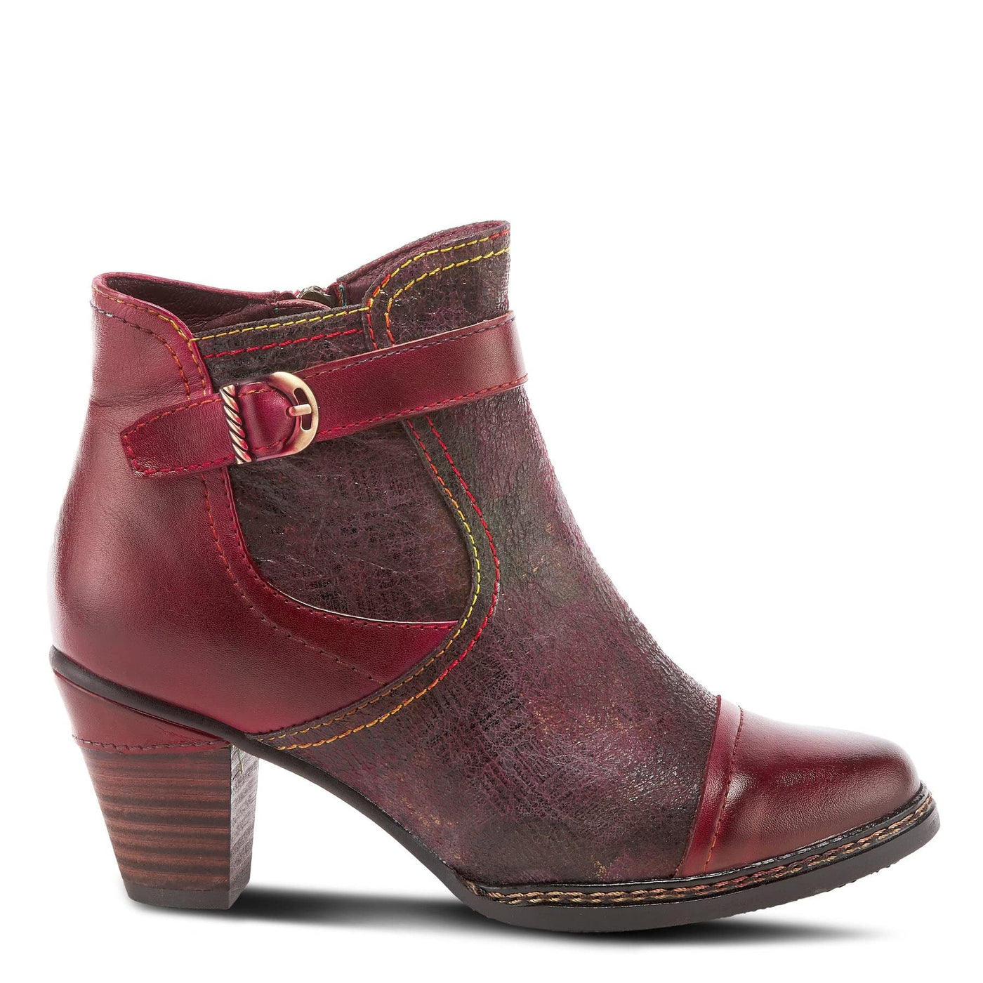 Spring Step L'Artiste Women's Captivate Leather Bootie Bordeaux Multi EU 39 / US 8.5