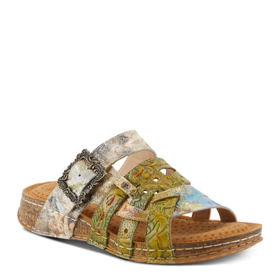 L'Artiste by Spring Step Women's Calamityjay Sandal, Olive Multi, 8.5