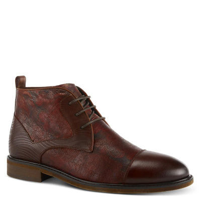 Spring Step L'Artiste Balvin Booties for Men - Cap-Toe Dress Shoe with Lace-up Closure - Comfortable Mens Shoes for Outdoor Walking - Bordeaux EU 45 / US 11.5